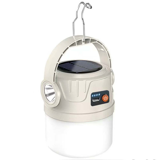 Solar Camping Lantern Flashlight LED USB Rechargeable Tent Lamp Portable Outdoor Lighting