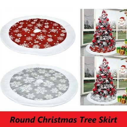 101CM Christmas Tree Skirt Base Faux Fur Xmas Floor Mat Party Ornaments Decor