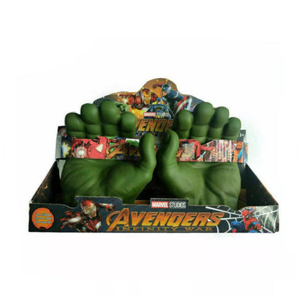Pair of Green Plush Smash‑Fist Gloves, Kids Role‑Play Soft Toy Gloves for Party Cosplay