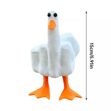 3D Funny Little Duck Resin Figurine Ornament Decor Cute Middle Finger Duck Craft
