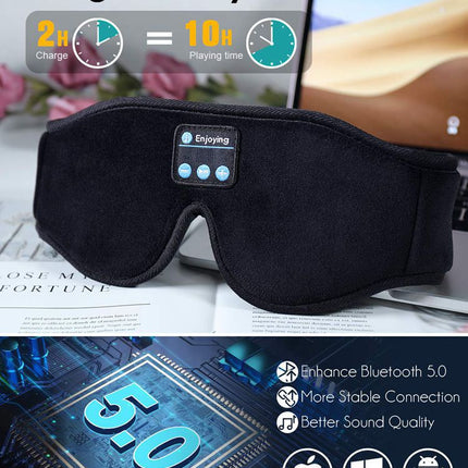Wireless Bluetooth 5.0 Stereo Eye Mask Headphones Earphone Sleep Music Eye Mask