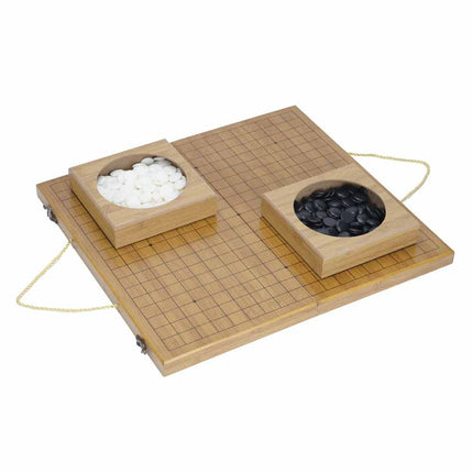 Wooden Portable Weiqi Go Game Set, Traditional Chinese Timber Strategy Board Game Gift