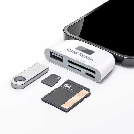 4-in-1 USB SD TF Card Memory Card Reader OTG Adapter For iPhone 14 13 12 11 iPad