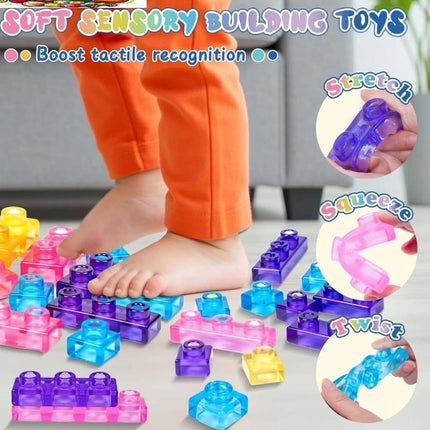 Jelly Blox Mega Pack 40pc Soft Sensory Building Blocks Educational STEM Construction Toy