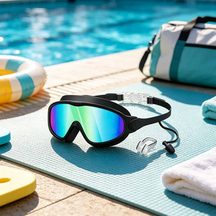 Adjustable Kids Anti-Fog Swimming Goggles, Pool Swim Glasses for Boys & Girls, Black