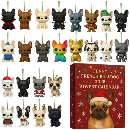 2D French Bulldog 2025 Advent Calendar: Christmas 24 Days Countdown Calendar