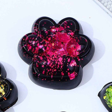 Soft TPR Cat Paw Squeeze Toy Dark Starry Sky Series with Glitter Stress Relief Squishy for