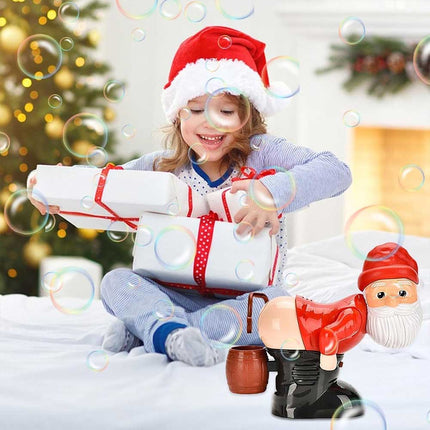 Christmas Snowman Bubble Machine for Kids, Automatic Bubble Blower with Music & LED Lights