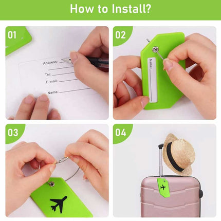 5pcs Luggage Tag Silicone Travel Baggage Suitcase Identity Address Name Label