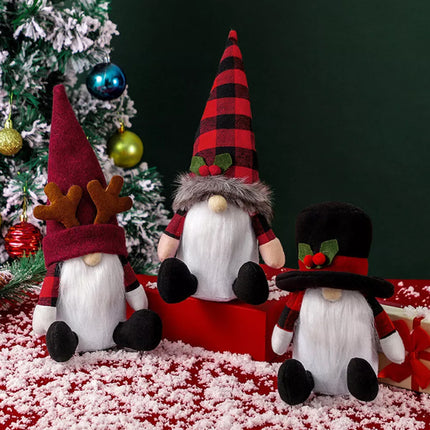 3Pcs Christmas Gnome Doll Old Man Snowman Doll Merry Christmas Decorations