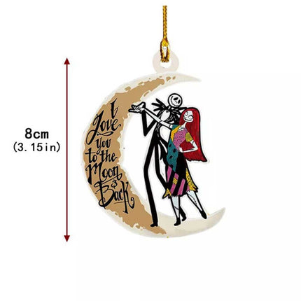 6 Pack The Nightmare Before Christmas Jack &Sally on Tombstone Xmas Tree Pendant