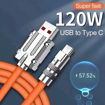 120W 6A Super Fast Charging Type C Liquid Silicone USB Cable Heavy Duty Boxed