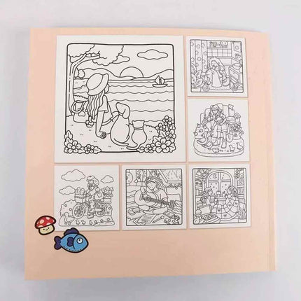 Girl Daily Moments Coloring Book for Adults Teens Cozy Easy Patterns