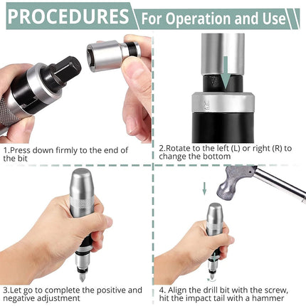 13PCS Manual Impact Driver Set - Handheld Hammer Strike Screwdriver for Tight Screw Removal