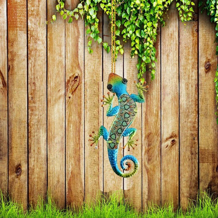 4Pcs Colorful Acrylic Gecko Lizard Decor • Garden Art Wall Hanging Fence Ornament