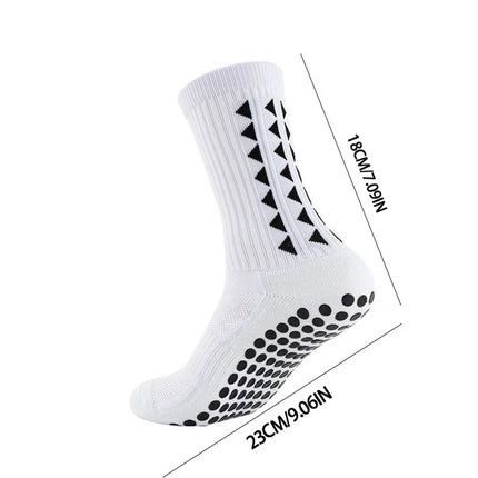 4-Pairs White Sports Grip Socks - Football & Rugby Anti-Slip Socks