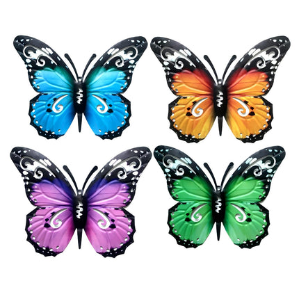 3D Metal Butterfly Wall Art Decorative Ornament 22x27cm for Home Garden & Outdoor Wall Decoration
