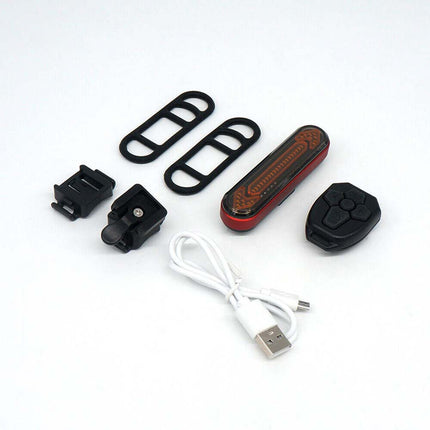 Bicycle Turn Signal Light LED Bike Rear Tail + Remote Control USB Rechargeabl