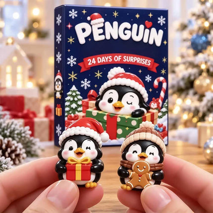 24 Day Christmas Advent Calendar 3D Penguin Animal Figures Xmas Countdown Decor
