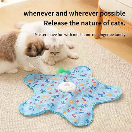 Automatic Cat Toy Moving Feather Interactive Play Toy With Mouse Sound USB Charging