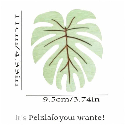 10Pcs Wooden Drink Coaster Set, Bamboo Leaf Pattern Non-Slip Heat Resistant Coffee Cup Mats