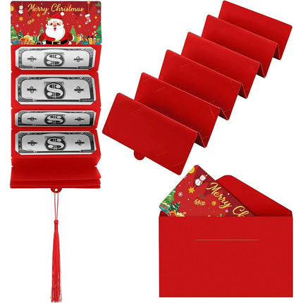 6X Christmas Money Wallet Envelopes - Cash, Card & Voucher Holder with 10 Slots for Gift Giving