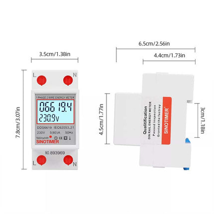 Digital KWH Electric Meter LCD Display 220V 230V Power Meter 50 60Hz for Indoor