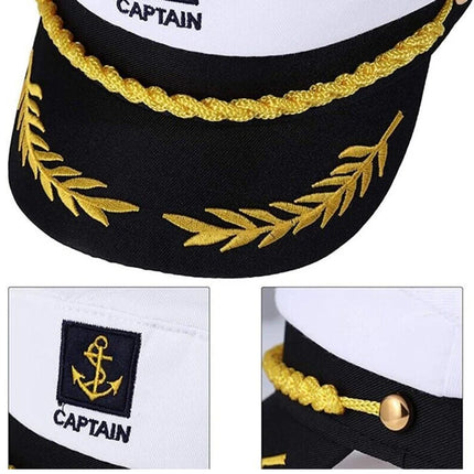 Navy Captain Hat Skipper Yacht Hat Sailor Costume Cosplay Fancy Dress