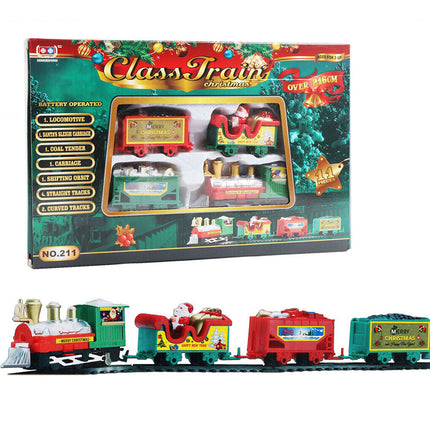 Christmas Train Electric Railway Tracks Santa Claus Car Kids Education Xmas Gift