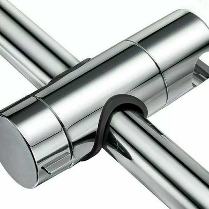 Adjustable Bathroom Shower Riser Rail Head Holder Hose Slider Clamp Bracket