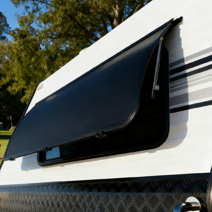 Curved Protection Shade Awning (568*1527mm) - Aluminium Alloy Material & 75° Opening