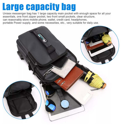 Anti-theft USB Sling Chest Crossbody Bag for Men