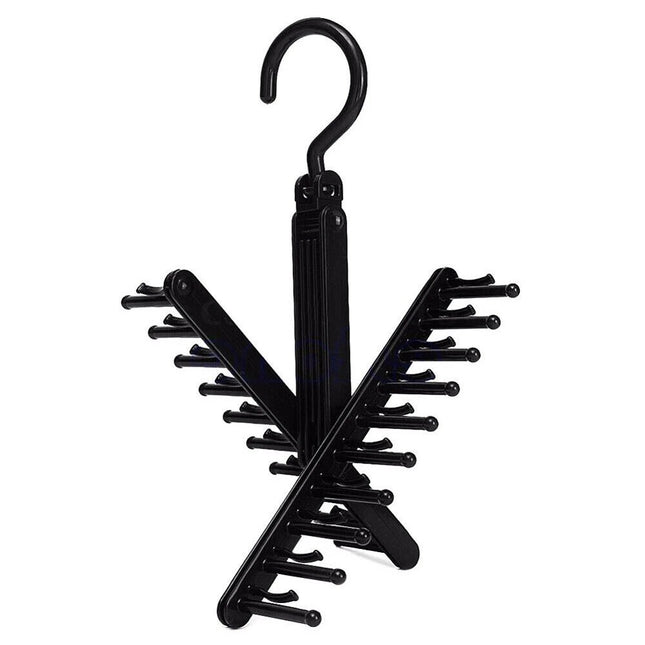 Adjustable 360 Rotating Scarf 20 Tie Rack Belt Home Hanger Holder Compact NEW