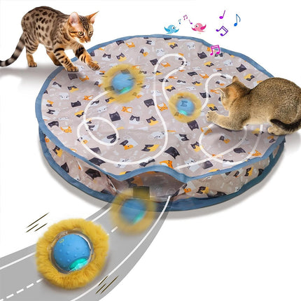 Smart Cat Toys Interactive Chirping Hide and Seek Cat Catching Game Ball