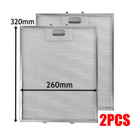 2PCS Cooker Hood Metal Mesh Grease Filter for Kitchen Extractor Fan 320x260 mm