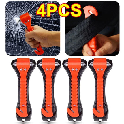 4PCS Car Emergency Safety Escape Hammer, Window Glass Breaker with Seatbelt Cutter Tool
