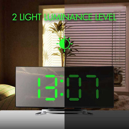 Digital Alarm Clock 7 Inch Curved Dimmable LED Electronic Digital Desktop Clock