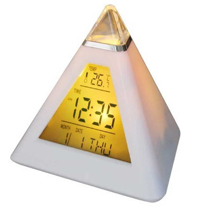 LED color changing alarm clock pyramid triangle holiday gift