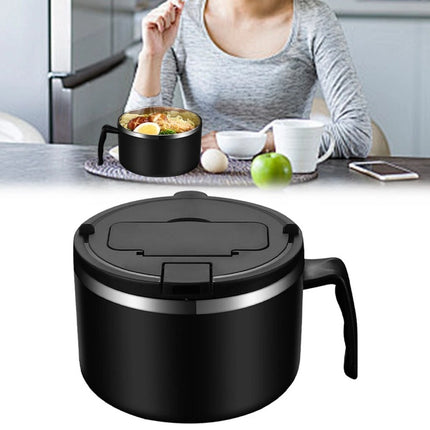 1200ml Large Capacity Instant Noodle Bowl – Black Microwaveable Ramen Cooker