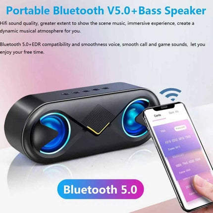 Ultra Loud High Bass Portable Wireless Outdoor Bluetooth Speaker - Black