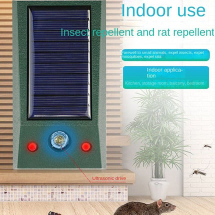 Ultrasonic Solar Cat Dog Repellent Fox Pest Scarer Deterrent Repeller GardenIP66