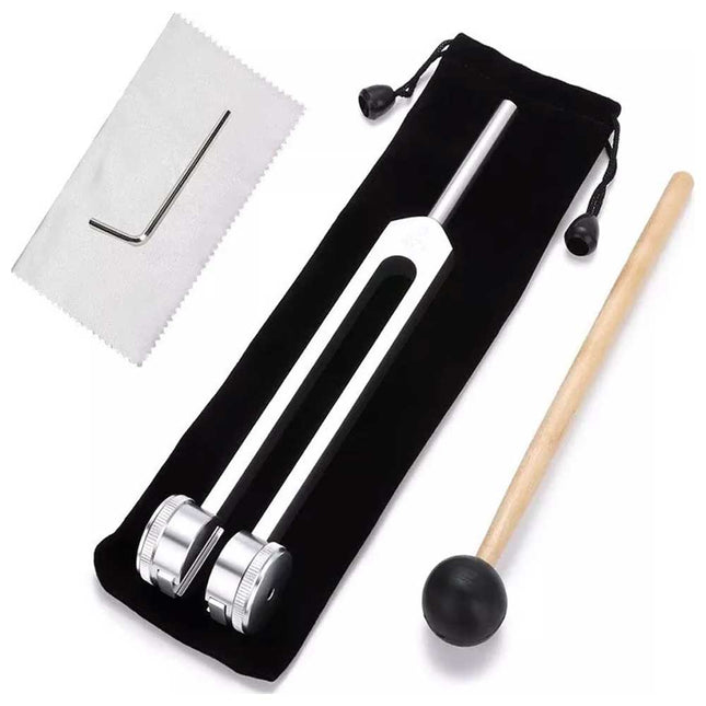 128Hz Tuning Fork+Hammer Kit Musical Instrument Vibration Sound Therapy Healing