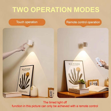 Rechargeable LED Wall Sconce Light, Magnetic Wall Mounted Night Lamp with Remote Control