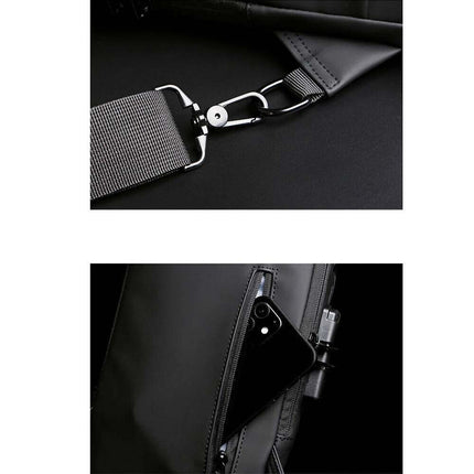 Men's Anti-Theft Crossbody Sling Bag with Lock & USB Charging Port, Lightweight Chest Shoulder Bag