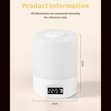 LED Touch Control Night Light with Remote & Digital Time Display - Modern Bedside Lamp for Bedroom