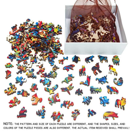 Warm Fox Family Wooden Puzzle | Creative Special-Shaped Toy