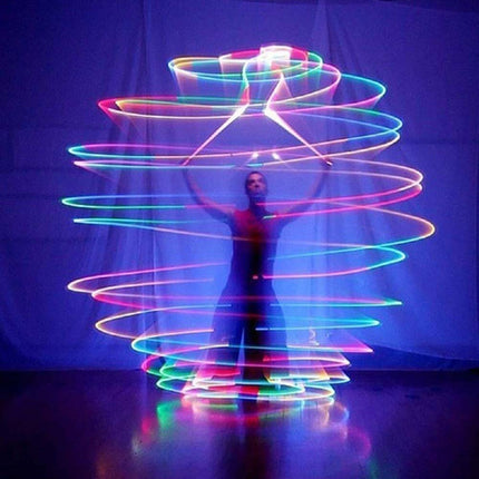 1X Battery-Operated LED Poi Balls Multi Coloured Light up Ball Belly Dance Party