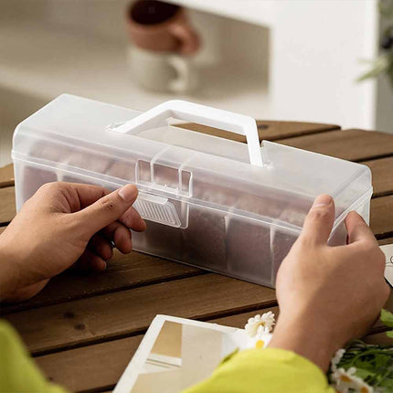 Portable Multipurpose Storage Box, Clear Bread & Cake Roll Packaging Container, Dual Use Organizer for Food, Art Craft & Stationery Supplies