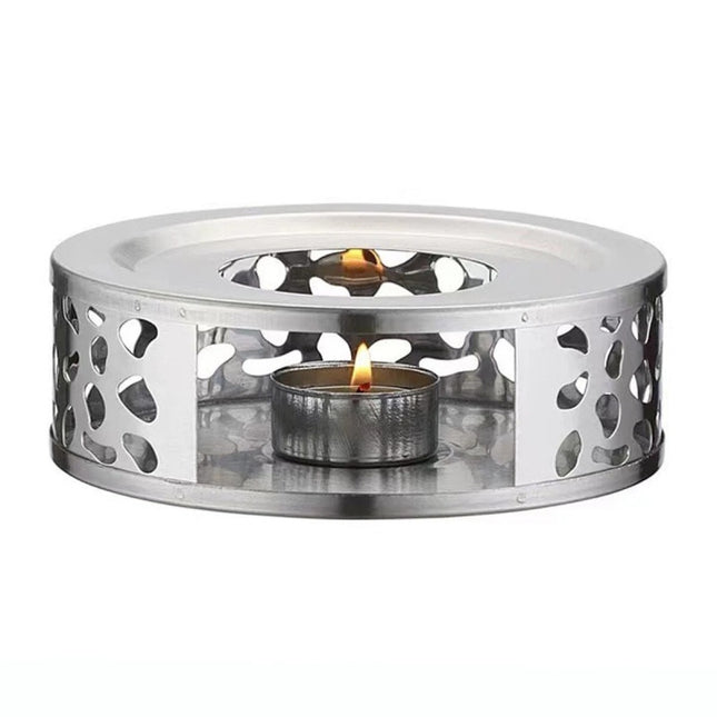 Teapot Base Round Candle Heater Stainless Steel Tea Coffee Milk Warmer Home