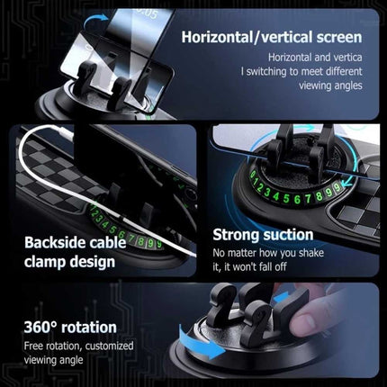 Rotatable Phone Holder for Car: Anti - Slip Dashboard Mat GPS Bracket Mount